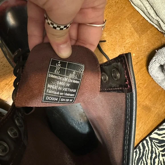Dr. Martens Burgundy Combat Boots - Picture 4 of 10